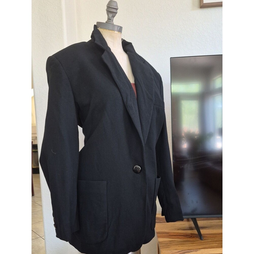 Ellen Tracey Vtg. 100% Wool One Button Blazer With Pockets Sz 10